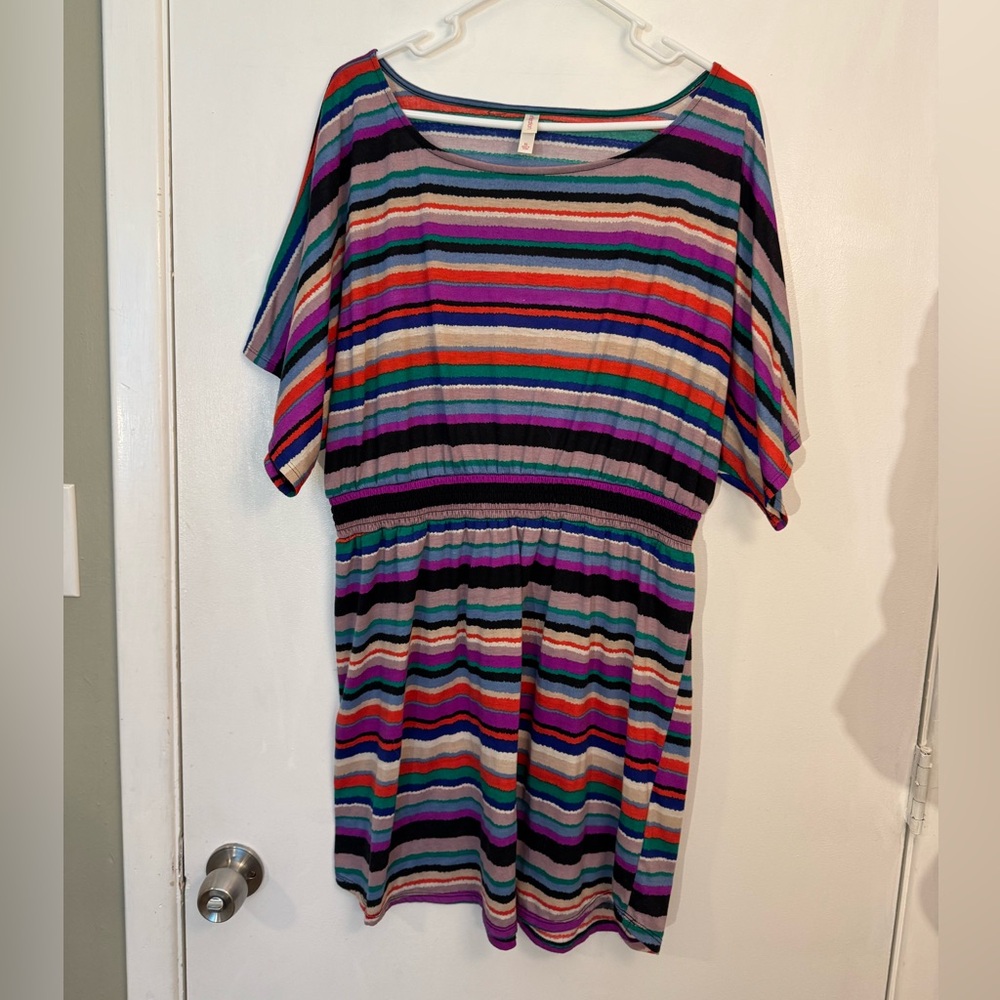 Xhilaration Multicolor Striped coverup or casual dress pullover beach vacation